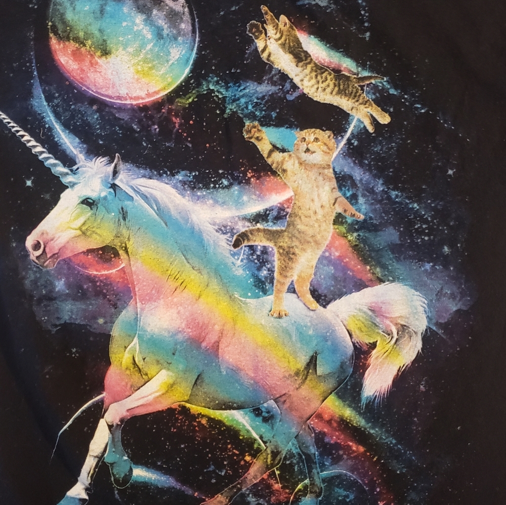 Unicorn and cat graphic tee
